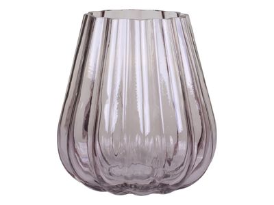 Vase/lykt m. riller - stor