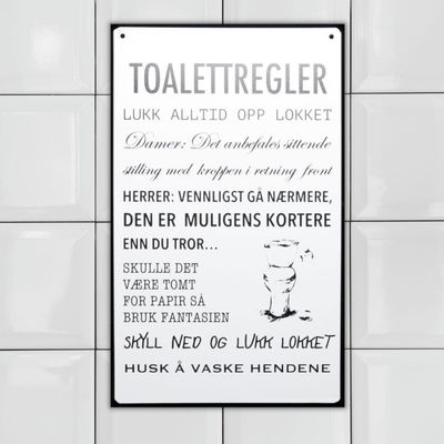 Skilt - Toalettregler
